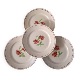 4 assiettes terre de fer Lunéville