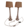 Une paire de lampe de bureau ancienne, pied marbre blanc