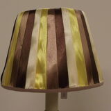 Lampe pied en laiton abat jour de satin