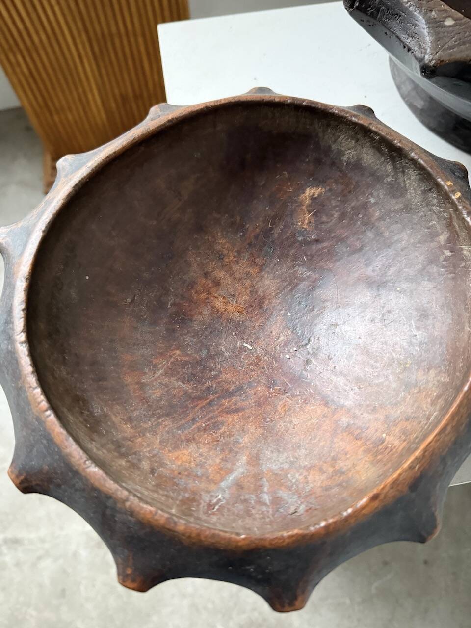 Brutalist wooden dishes, Savoyard popular art.