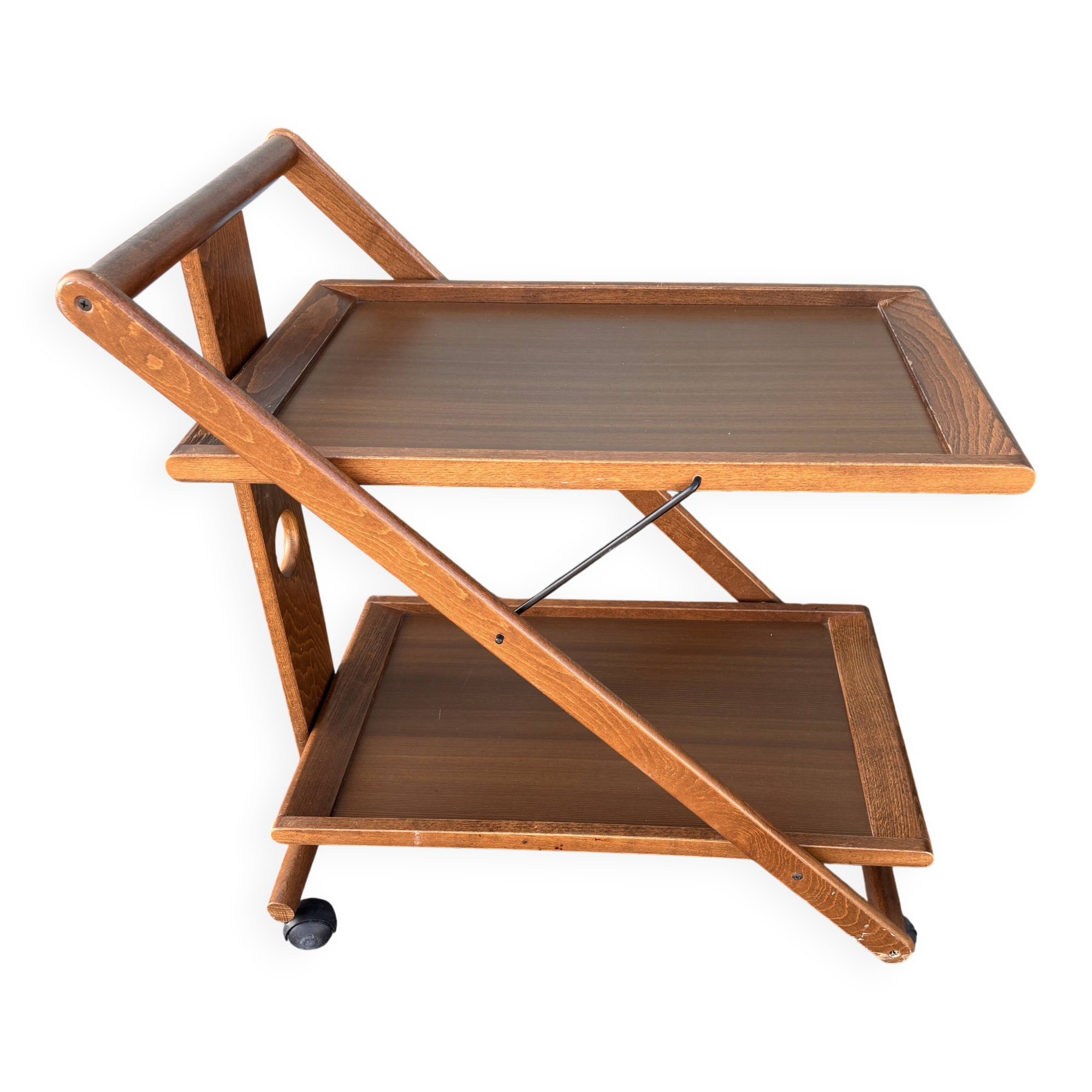 Folding rolling dessert trolley service table