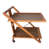 Folding rolling dessert trolley service table