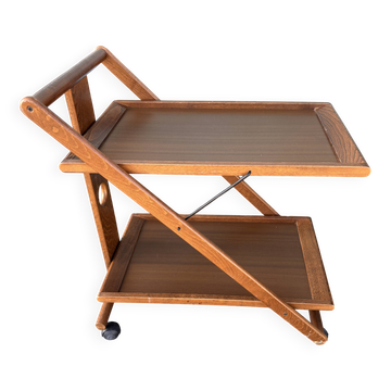 Folding rolling dessert trolley service table