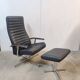Fauteuil lounge et ottoman vintage