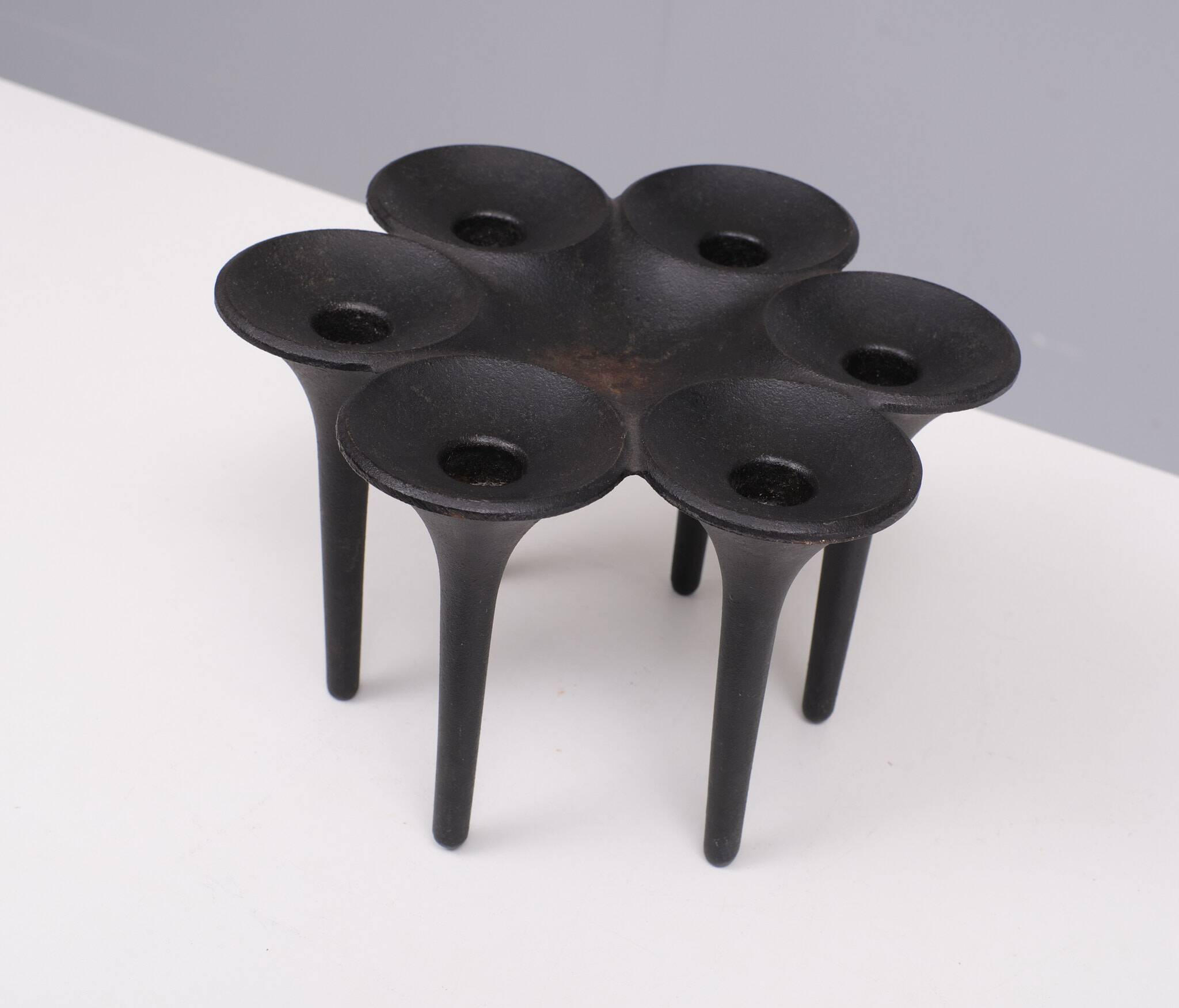 Holmgren illums bolighus, cast Iron candle holder 1960s Denmark
