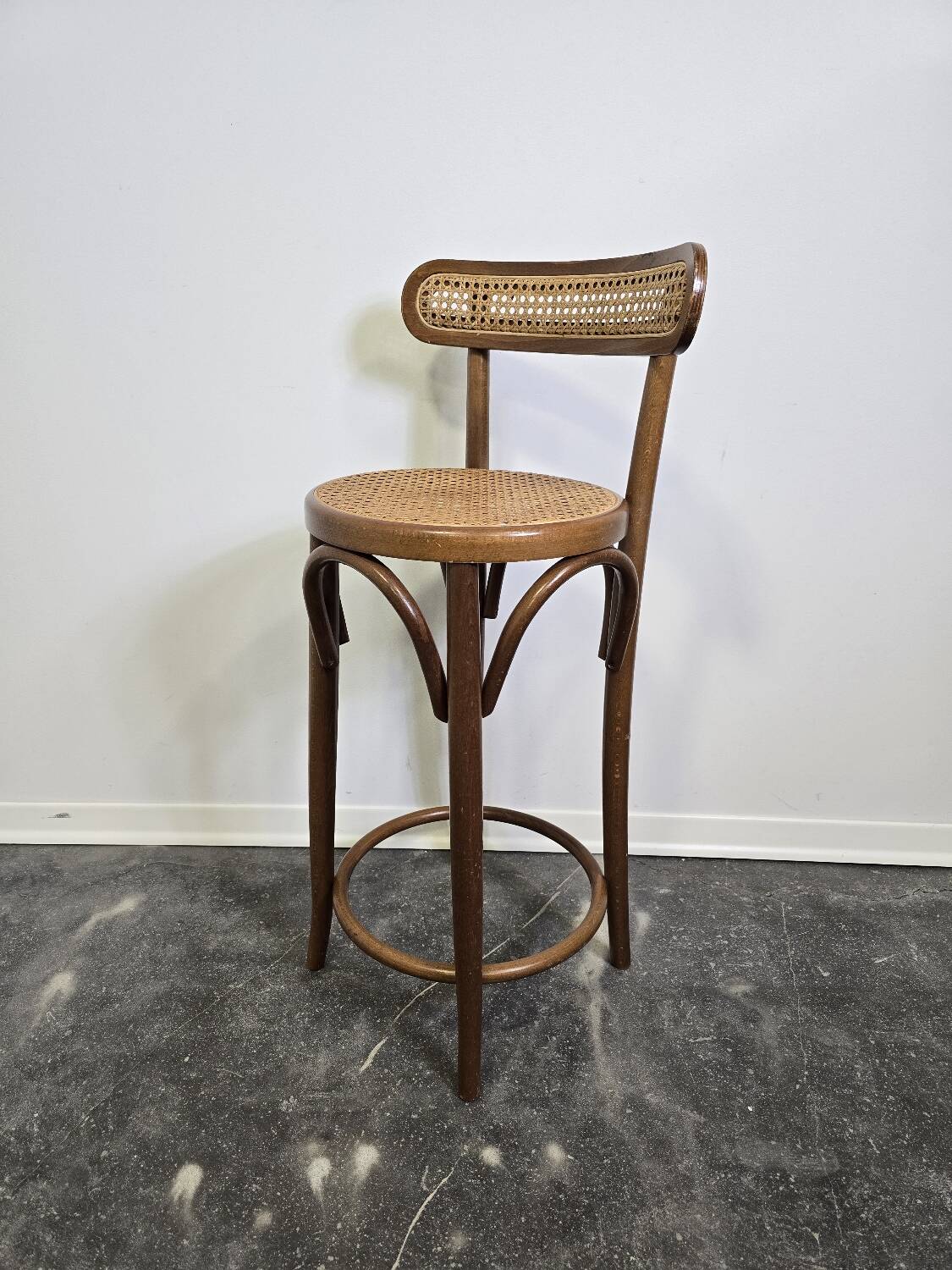 Bentwood Bar Stool with Cane Seat & Back