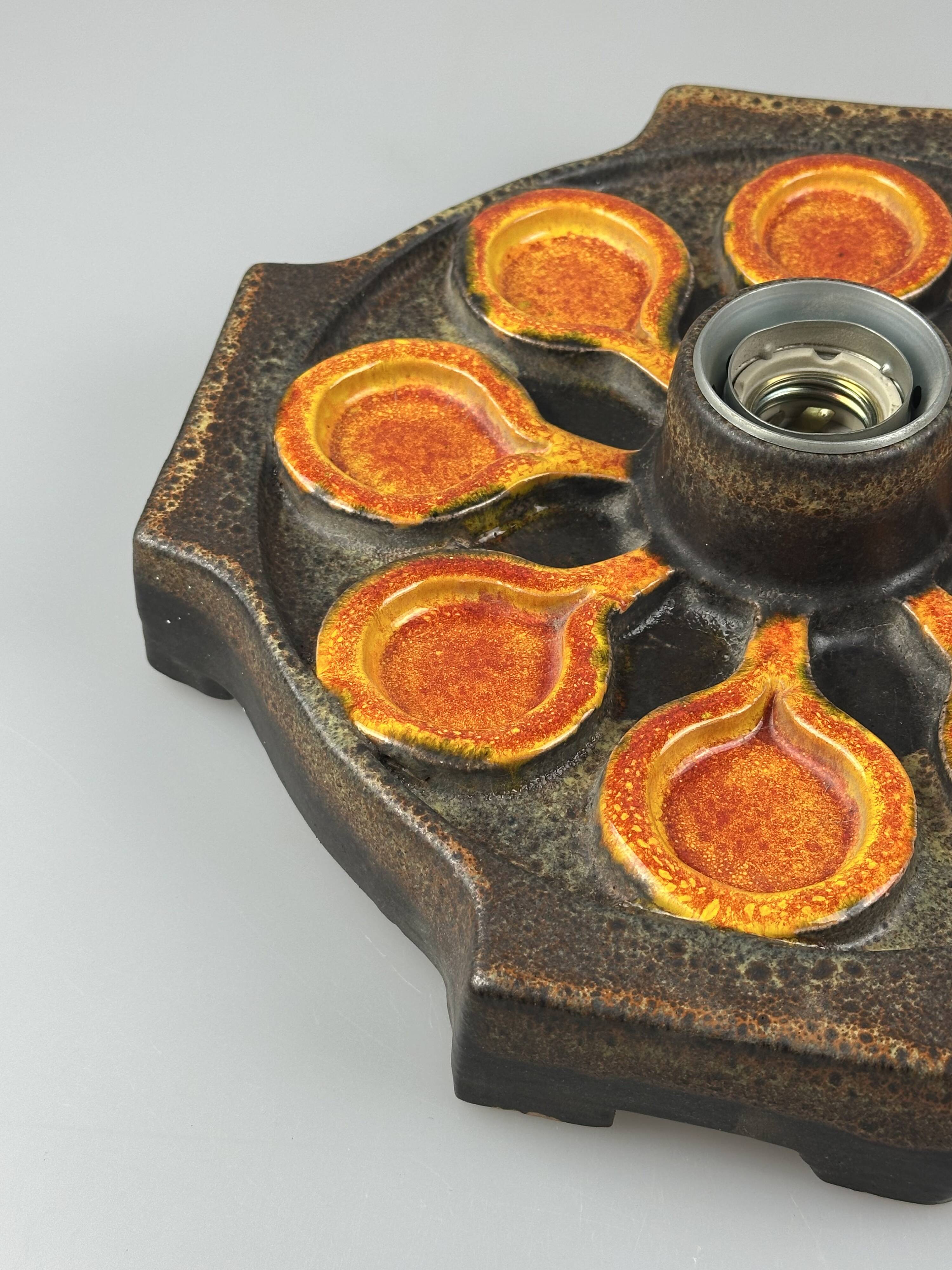 1960s/1970s Ceramic Wall Sconce, Mid-Century Space Age Design