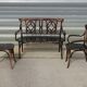 Baumann 1910s lounge, bench, armchair and bistro chair