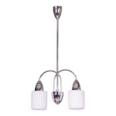Mid-Century Chandelier in Chrome, Steel and Opaline Glass, Czech, 1960s