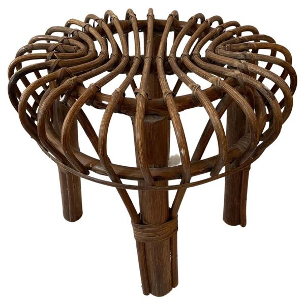 Tabouret En Bambou Italien Vintage