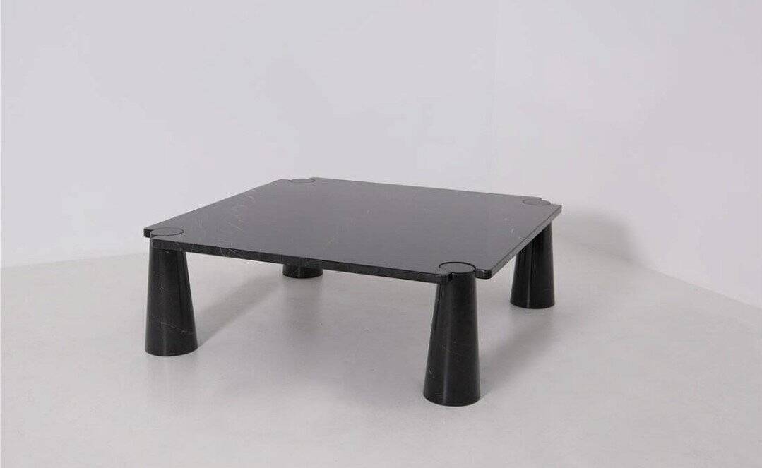 Black Marble Eros Coffee Table by Angelo Mangiarotti for Skipper, 1990s