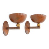 Supports de bougies muraux en cuivre et en laiton vintage