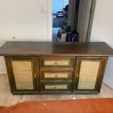 Large wooden and rattan furniture