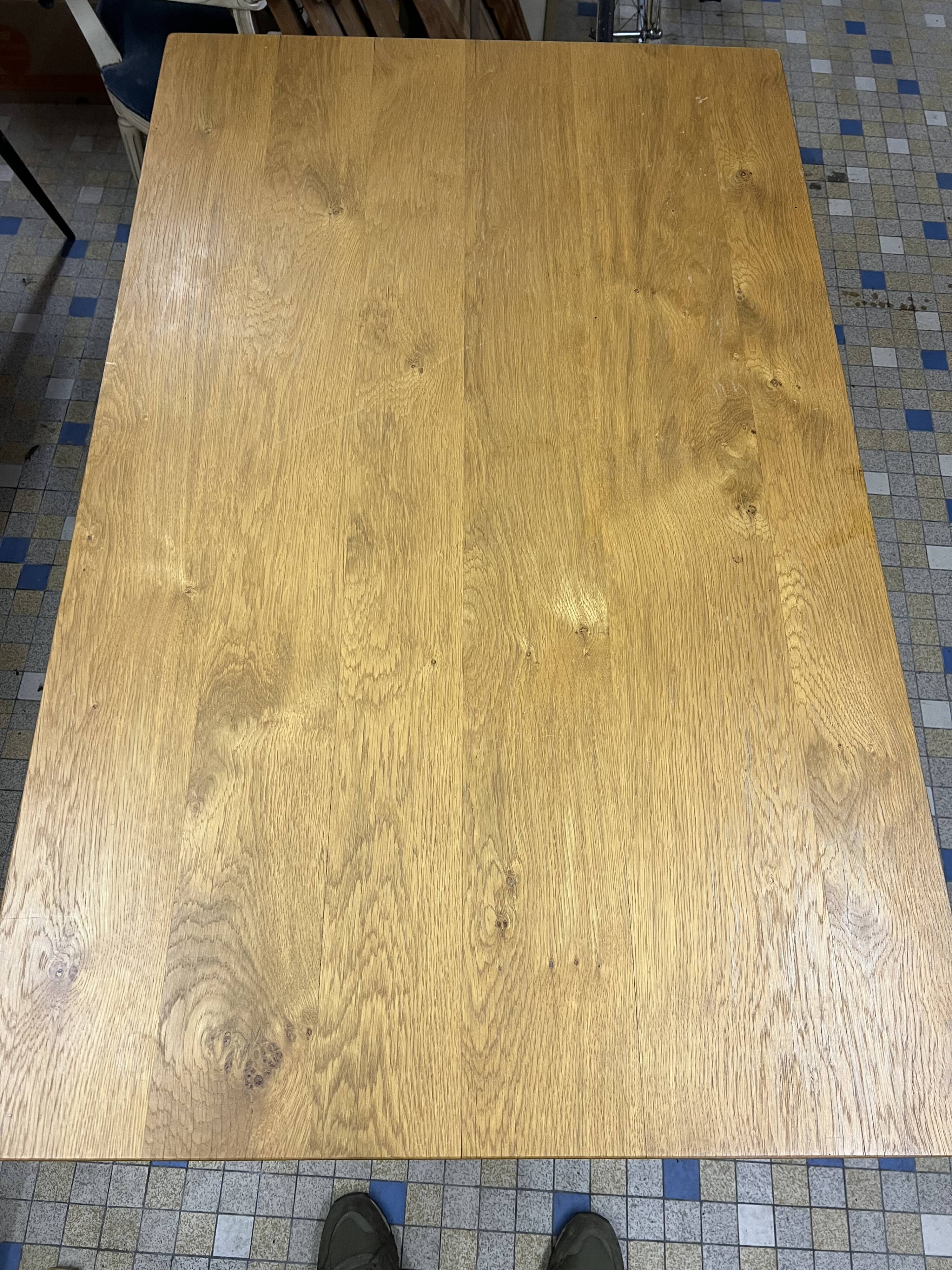 Solid oak farm table and benches