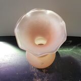 Old centrovetro vase pink opaline glass corolla neck made in Italy vintage