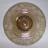 Plat ou coupe en verre fumé Art Déco