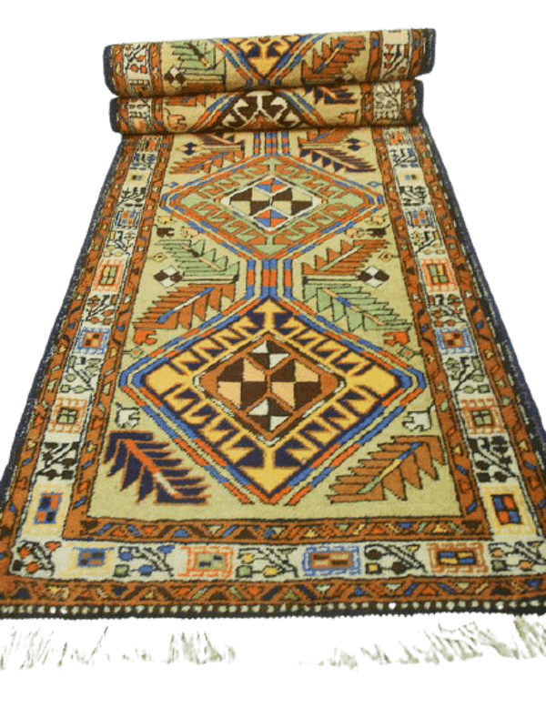 Tapis persan de tribu hezareh  2, 92m x 0, 76m
