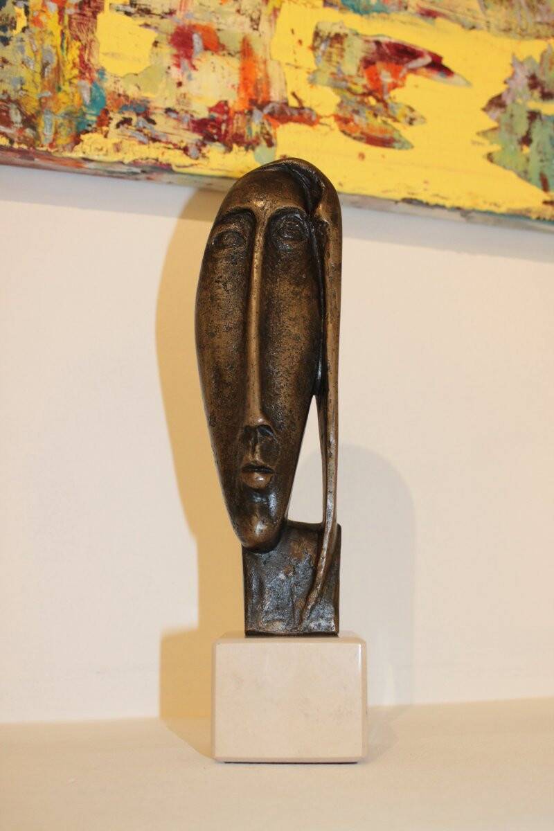 Bronze face sculpture by Giannetto Salotti, 1950s/1960s
