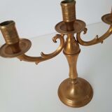 Candlestick old brass 3 branches