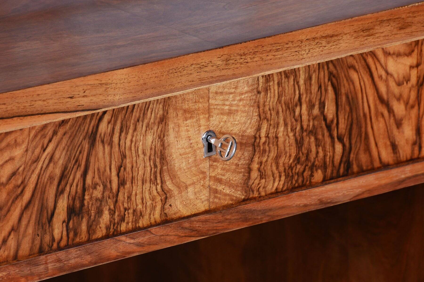 Art Deco Walnut Writing Desk from Up Závody, Czech, 1930s