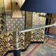 Floor lamp  brass and black iron