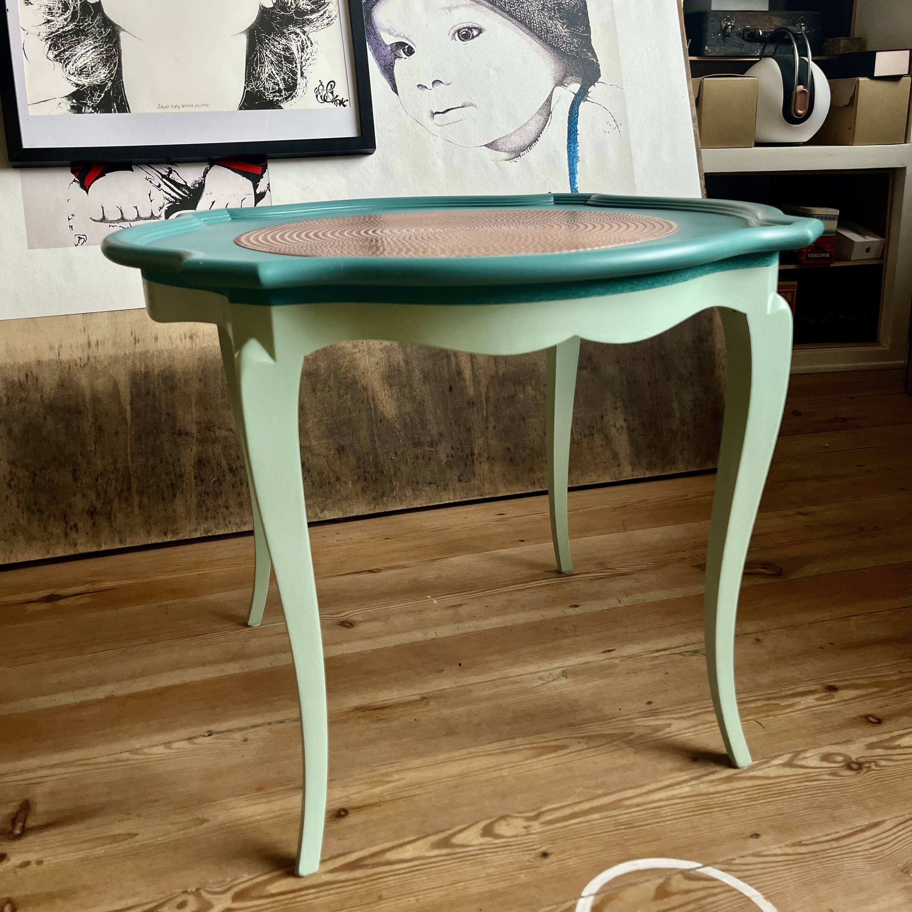 Vintage coffee table revamped – eucalyptus & cactus tones
