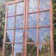 Lot of 4 oak windows H141xL112/117cm old small panes