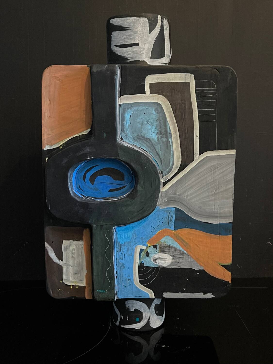 Painted Ceramic Sculpture by Olisch