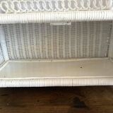 80s rattan shelf