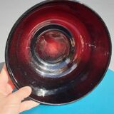 Salad bowl Sierra glass ruby granite frosted Arcoroc 1970