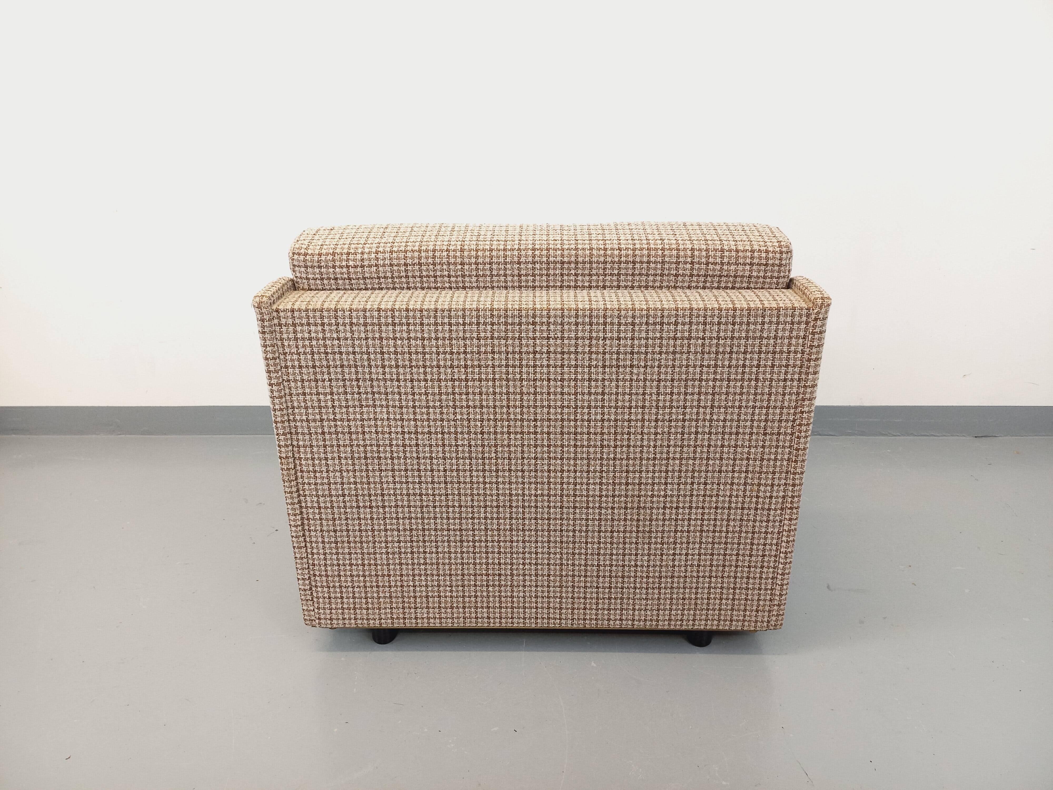 Vintage wool fabric armchair from the 1970s.