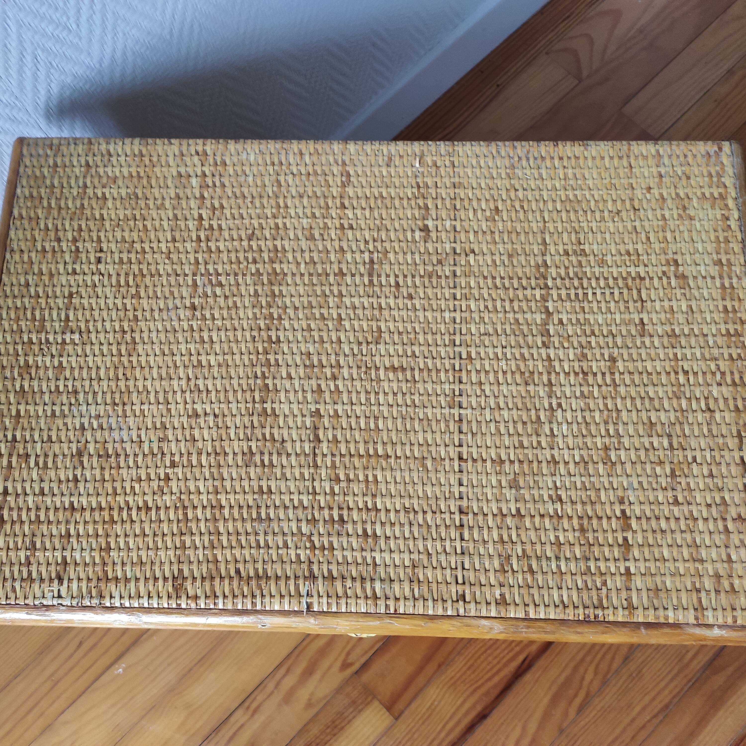 Rattan bedside table