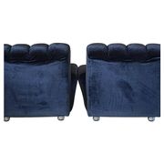 Fauteuil italien moderne en velours bleu