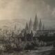 Cluny Abbey engraving framed by E.Sagot late 19th century