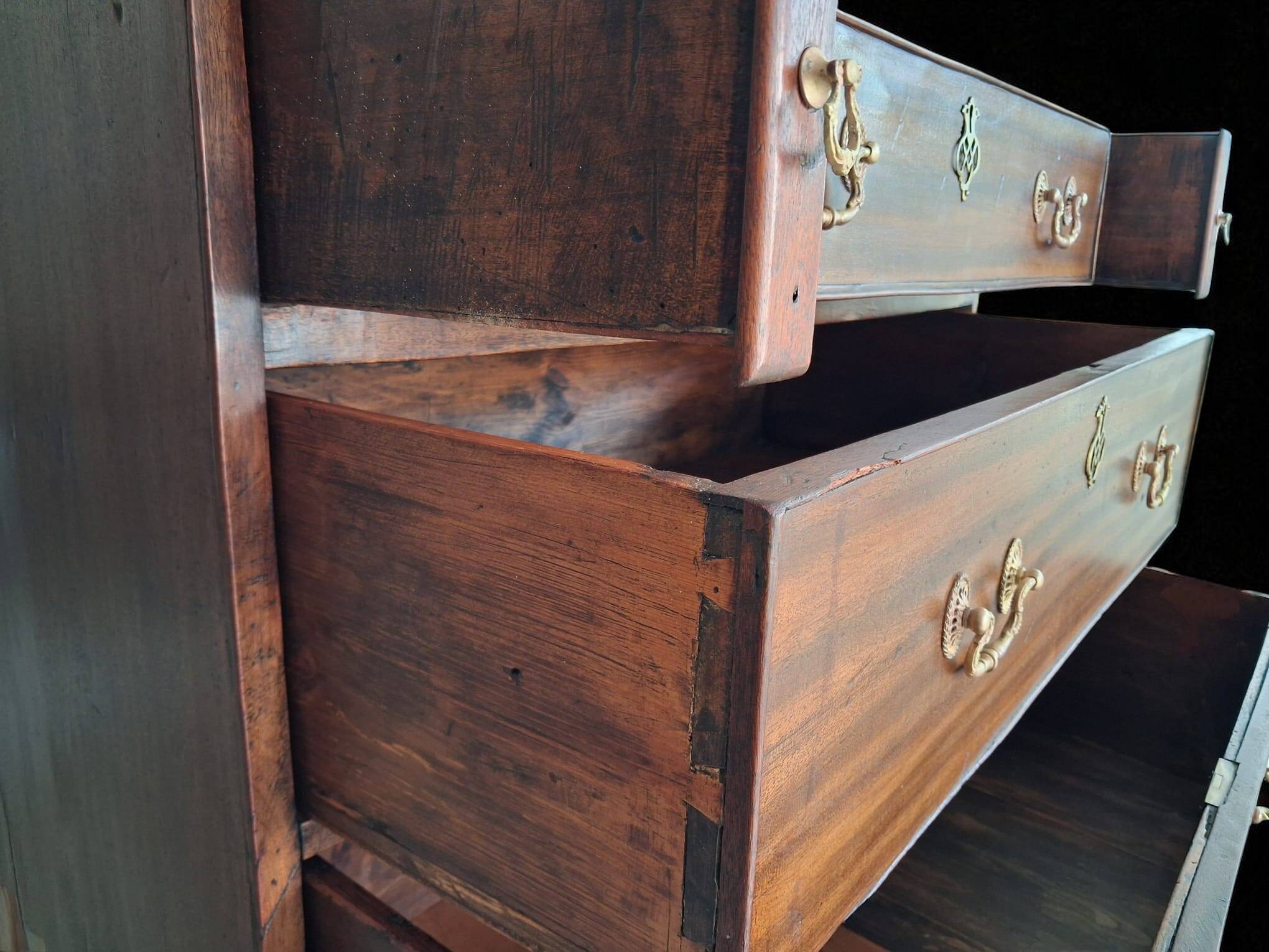 Bureau secrétaire antique français – Louis XVI, acajou massif, vers 1790