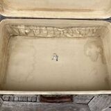 Vintale white leather suitcase