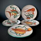 5 assiettes plates Vallauris