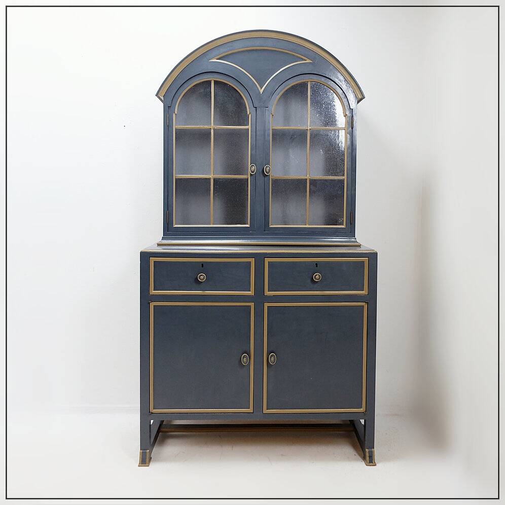 Double-bodied sideboard in grey lacquered wood - one pair available (A)