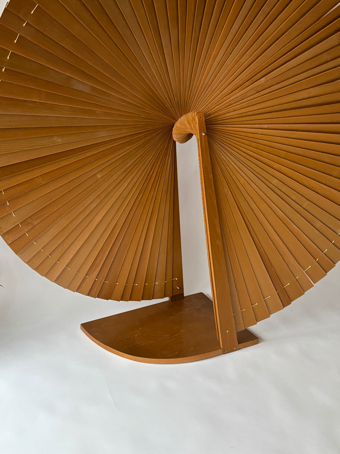 Large round folding screen, solid wood, 1960.