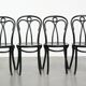 Ensemble de 4 chaises de bistrot noires de style Thonet vintage
