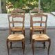Set of 4 vintage BAUMANN chairs in oak and straw – Authentic