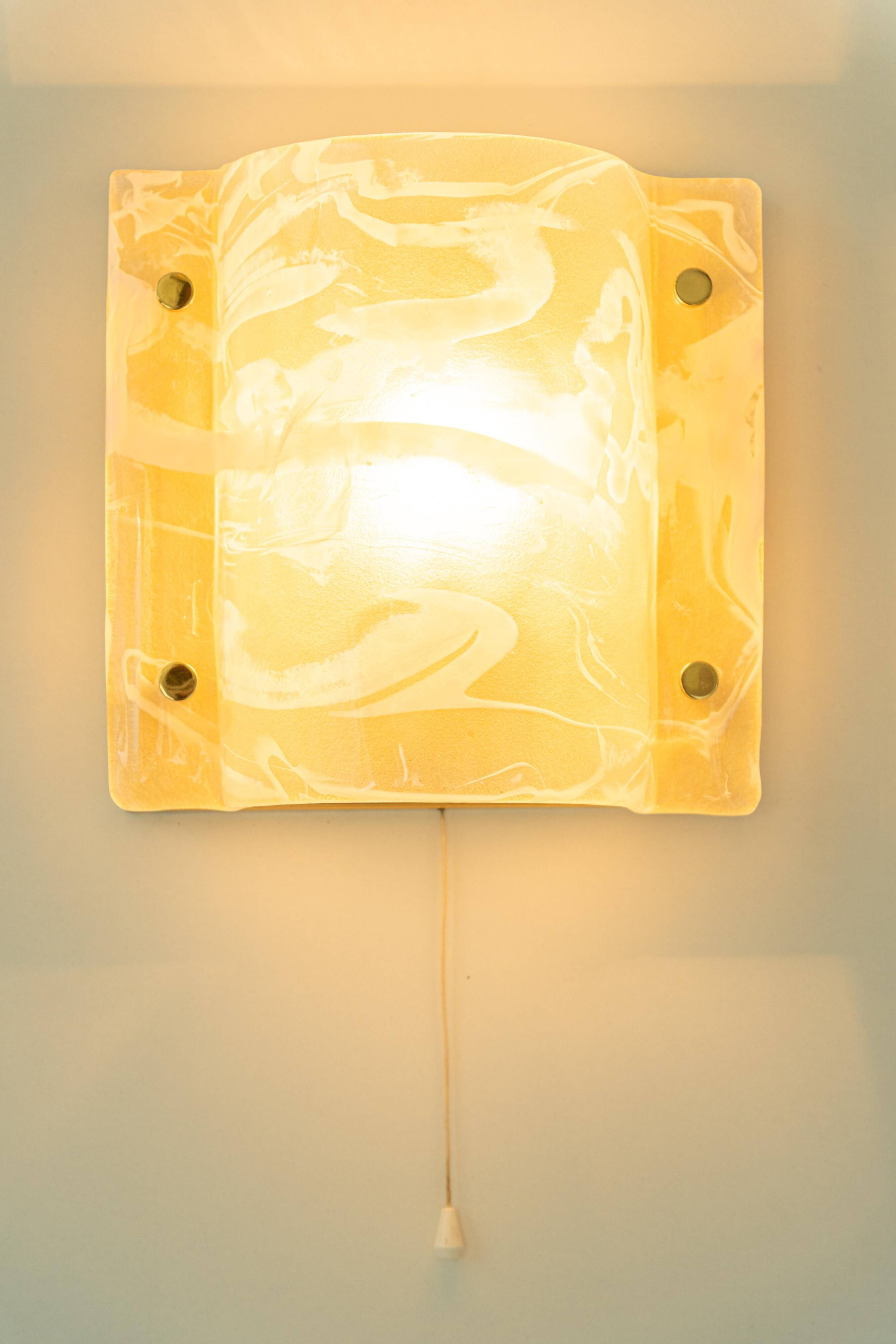 Pair of Murano glass wall sconces by Hillebrand, Germany, 1970s.