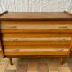 Commode vintage bois et cannage