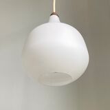 Opaline lamp and teak by Uno and Östen Kristiansson for Luxus