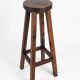 Handcrafted Vintage High Stool Solid Wood Hand-Carved