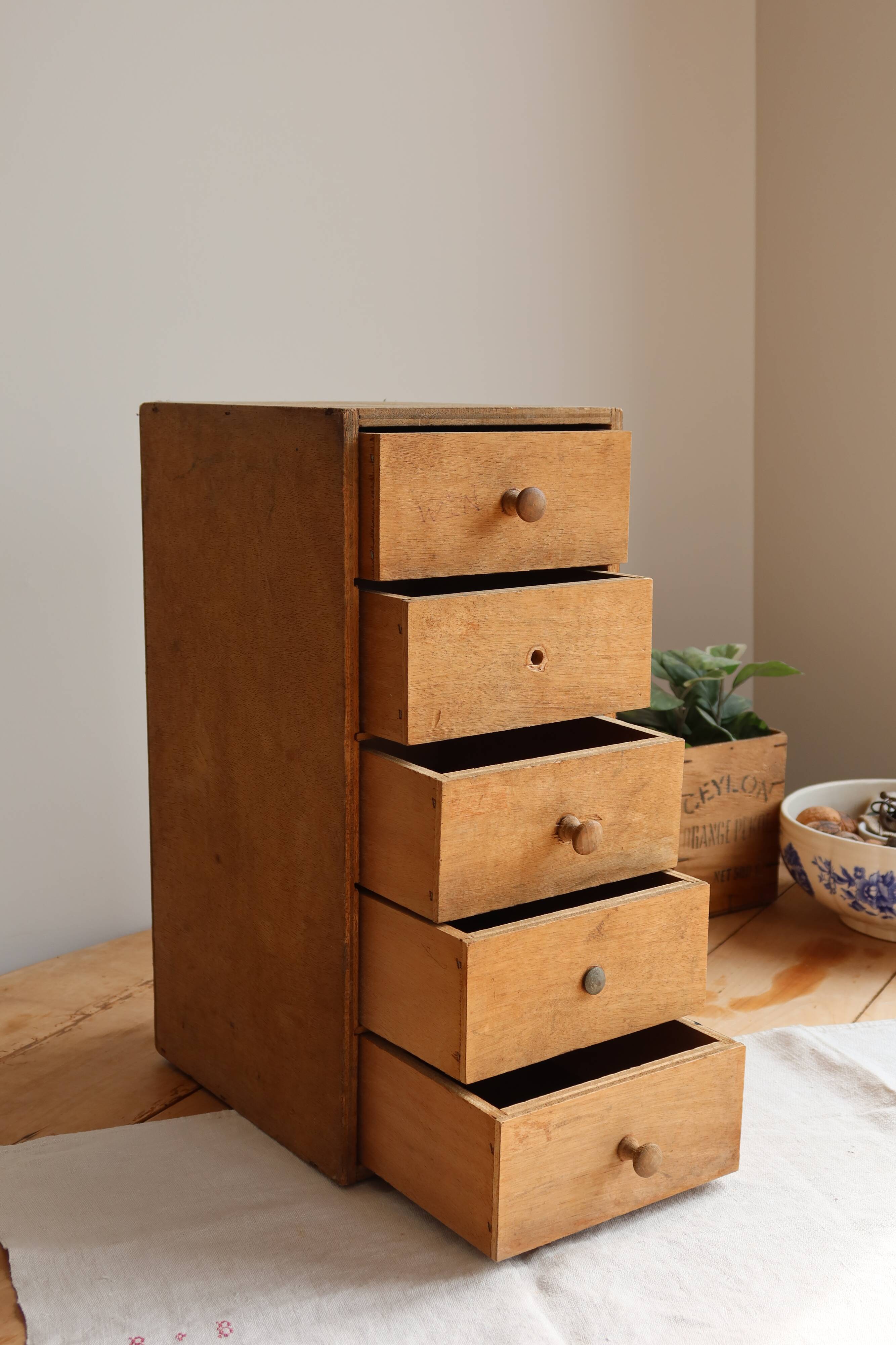 Antique wooden drawer unit