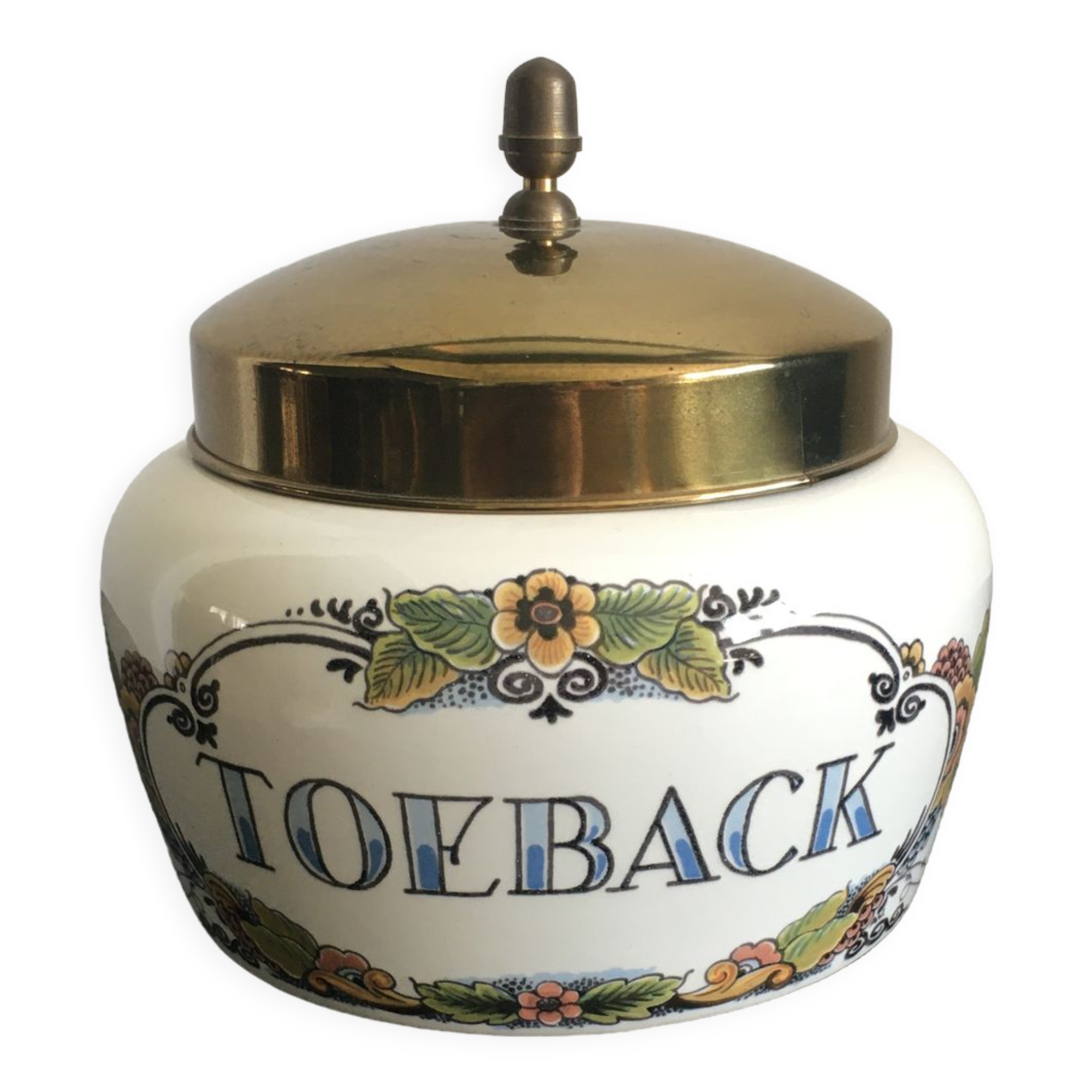 Porcelain tobacco jar from Delfts