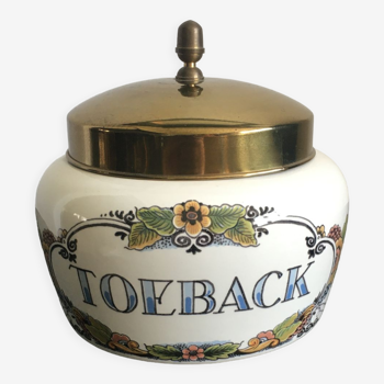 Pot à tabac en porcelaine de Delfts