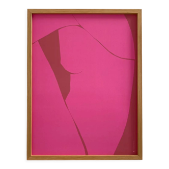 Pink female body art print