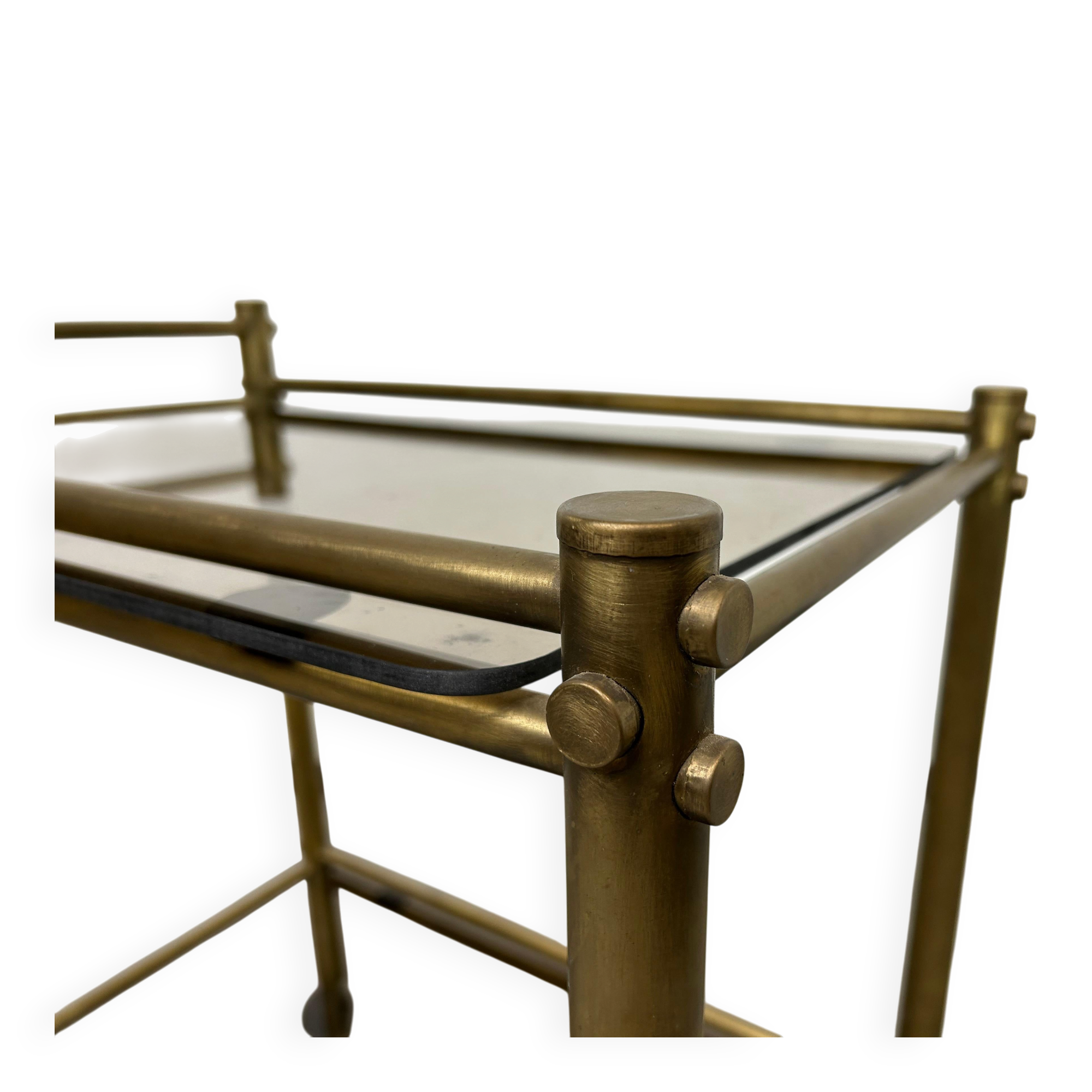 Vintage brass serving trolley